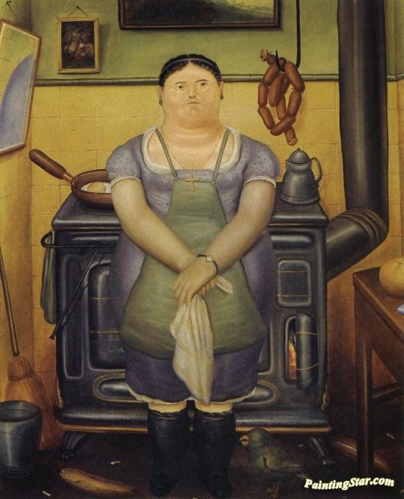 The Maid Artwork by Fernando Botero