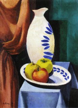 Still Life with White Pitcher Artwork by Moise Kisling
