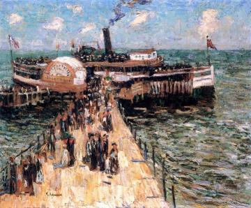 The Excursion Boat Artwork by Ernest Lawson