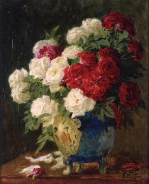 Vase of Flowers Artwork by Pierre Eugène Montézin