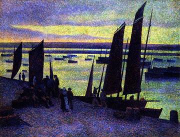 Quay At Camaret, Finistère Artwork by Maximilien Luce