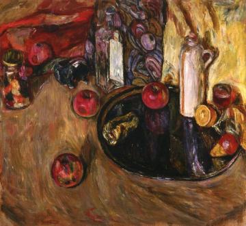 Still Life, Platter of Fruit and a Jug Artwork by Abraham A. Manievich