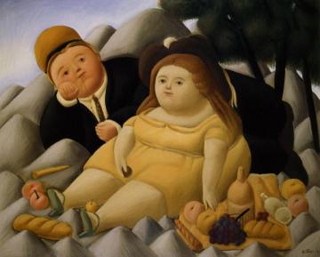 Picnic In The Mountains Artwork by Fernando Botero