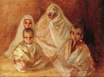 Moroccan Woman And Her Children (marocaine Et Ses Enfants) Artwork by André Hambourg