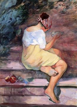 Girl with Dove Artwork by Henri Lebasque