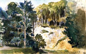 Landscape near Cany Artwork by Eugène Delacroix