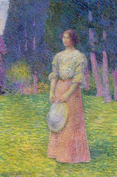 Woman in a Garden Artwork by Hippolyte Petitjean