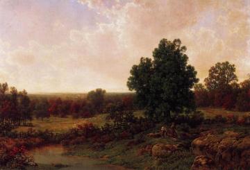 Three Men in a Landscape Artwork by William Mason Brown