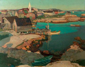 Evening Light, Fishing Village Of Prospect, Nova Scotia, Canada Artwork by Stanley Royle