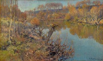 On the River - Autumn Artwork by Václav Radimský