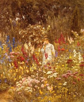A Cottage Garden Artwork by Helen Allingham