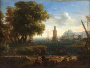 Port Scene Artwork by Claude Lorrain