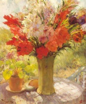 Flowers On A Sunny Table Artwork by Fernand Toussaint