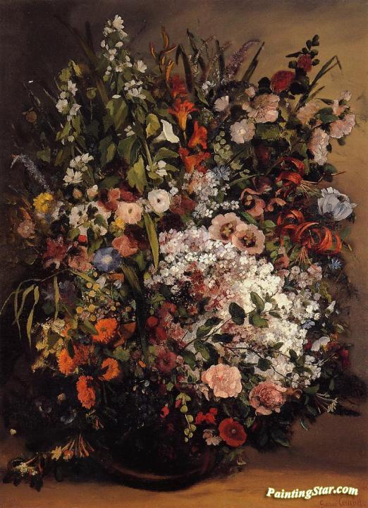 Bouquet of Flowers Artwork by Gustave Courbet
