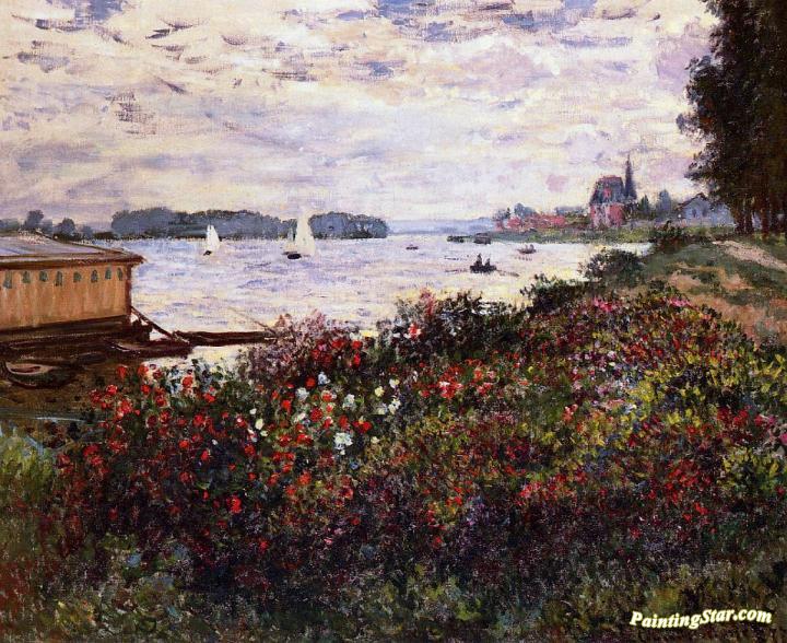 Riverbank at Argenteuil Artwork by Claude Oscar Monet