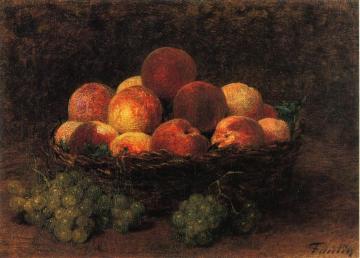 Basket of Peaches Artwork by Henri Fantin-Latour