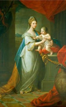 Portrait Of Augusta Of Hanover With Her First Born Son Karl Georg Of Brunswick Artwork by Angelica Kauffmann