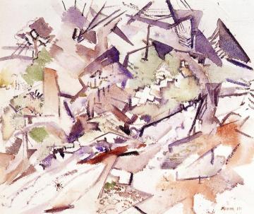 Pine Trees on Mountain Top, Small Point, Maine Artwork by John Marin