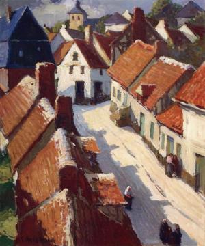 Village Rooftops Artwork by Georges Ames Aldrich