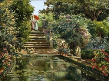 The Gardens Of The Alcazar Of Seville Artwork by Manuel Garcia y Rodriguez