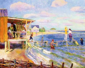 Bath House, Bellport Artwork by William James Glackens