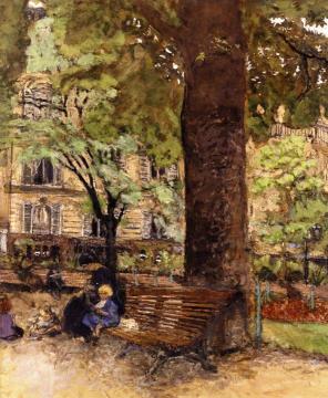A Bench, Square Vintimille Artwork by Edouard Vuillard