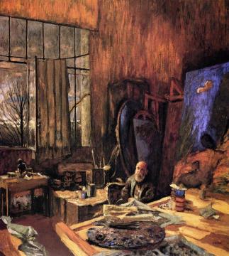 The Painter K.-X. Roussel in his L'Etang-la-Ville Studio (final version) Artwork by Edouard Vuillard