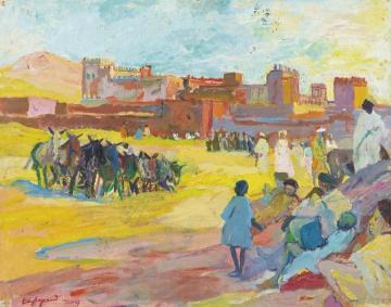 Donkey Herd Before Télouet Artwork by Edy Legrand