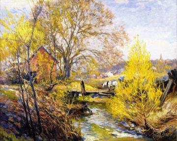 Landscape With Stream Artwork by Mathias J. Alten