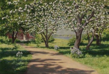 Orchard in Bloom Artwork by Johan Krouthén