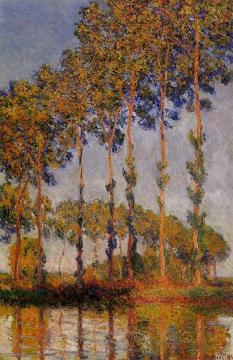 A Row of Poplars Artwork by Claude Oscar Monet