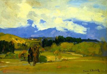 Yellow Landscape Artwork by Franz Bischoff