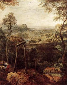 Magpie on the Gallow (detail) Artwork by Pieter Bruegel the Elder