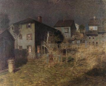 Old House, Moonlight, Gloucester, Massachusetts Artwork by Paul Cornoyer