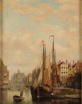 Dutch city view Artwork by Johannes Frederik Hulk