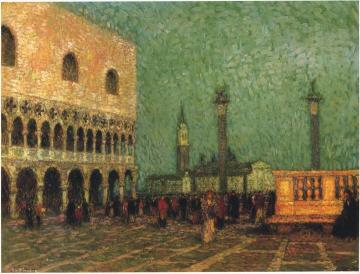 La Piazatta Artwork by Henri Le Sidaner