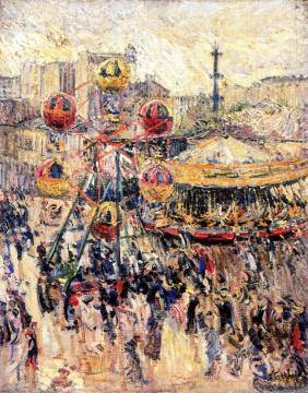 Merry-Go-Round in Montmarnasse Artwork by Nicolas Tarkhoff