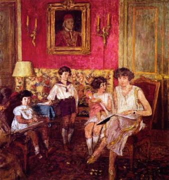 Madame Jean Bloch and Her Children Artwork by Edouard Vuillard