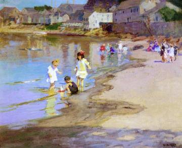 Children Playing at the Beach Artwork by Edward Potthast