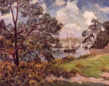 View of the Port of Auray Artwork by Maxime Maufra