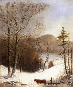 Winter Landscape with Log Cart Artwork by George Henry Durrie