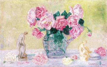 Roses And Tanagra Figurines Artwork by James Ensor