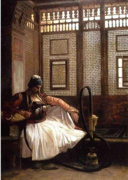 Janissary Smoking Artwork by Jean Leon Gerome
