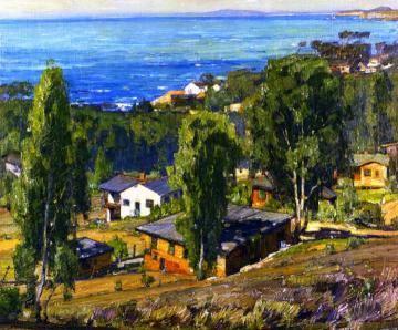 Houses at Arch Beach Artwork by William Wendt