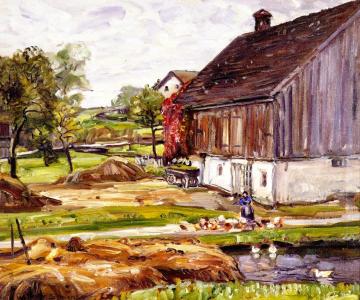 Barnyard Scene Artwork by George Gardner Symons