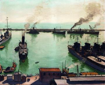 Warships in Port Artwork by Albert Marquet