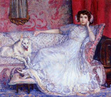 The Woman in White Artwork by Theo van Rysselberghe