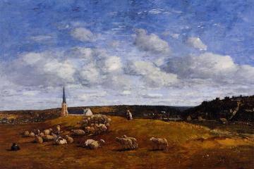 Landscape near Deauville Artwork by Eugène-Louis Boudin