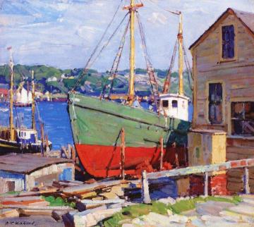 Dry Dock, Gloucester Artwork by Aldro Thompson Hibbard