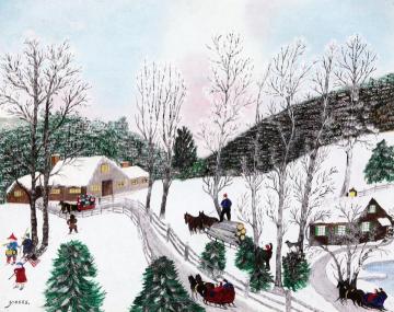 Beautiful Thankgivin (sic) Artwork by Anna Mary Robertson Grandma Moses